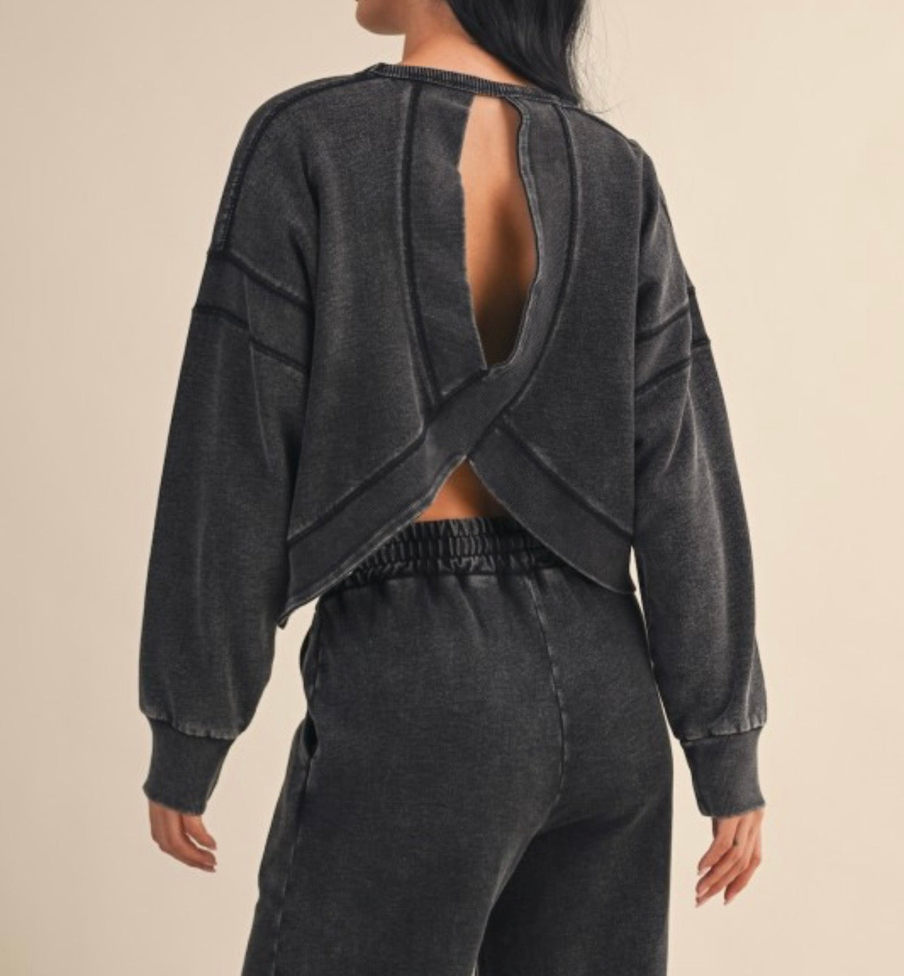 Cutout back sweatshirt