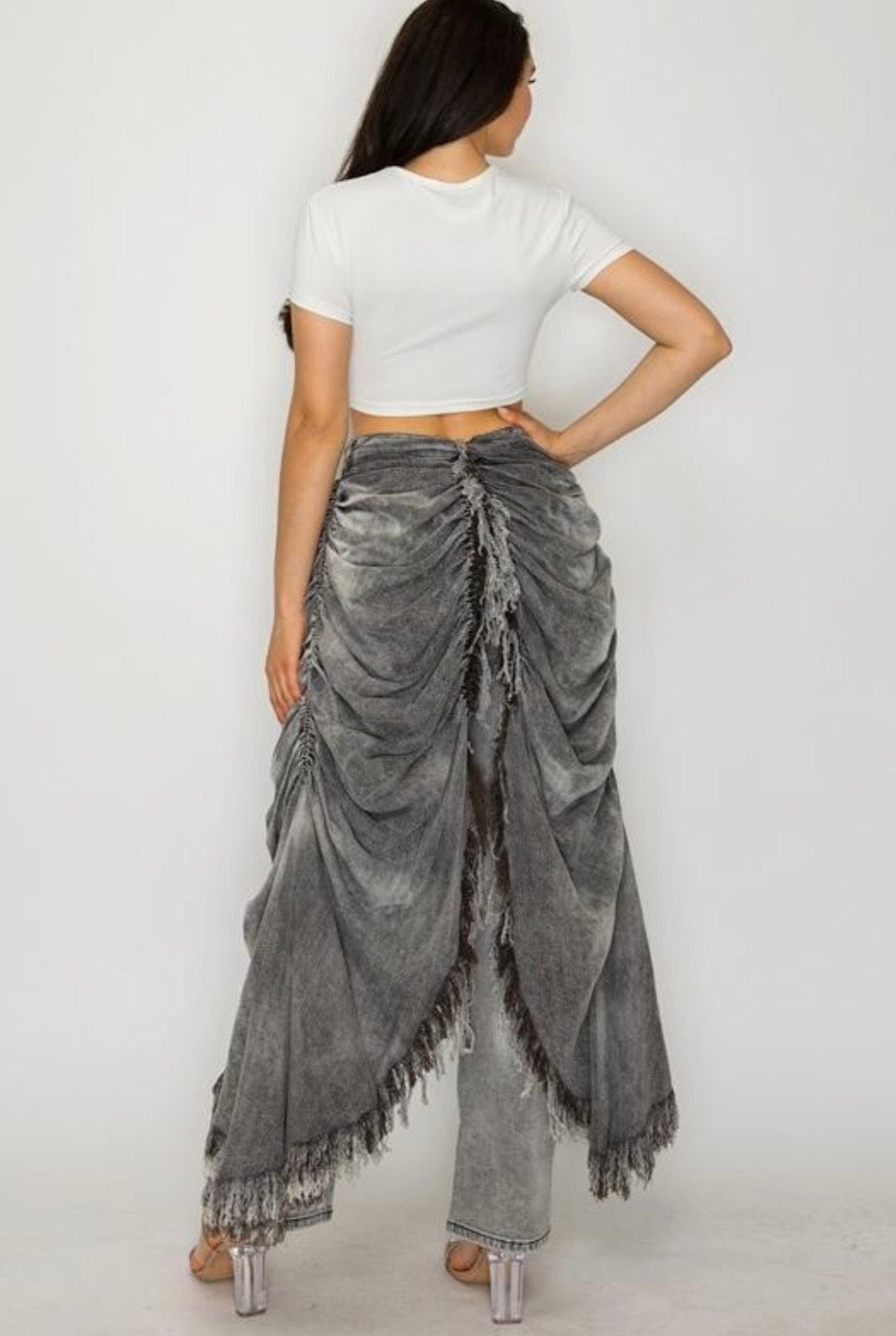 Denim Drama Fringe Jeans