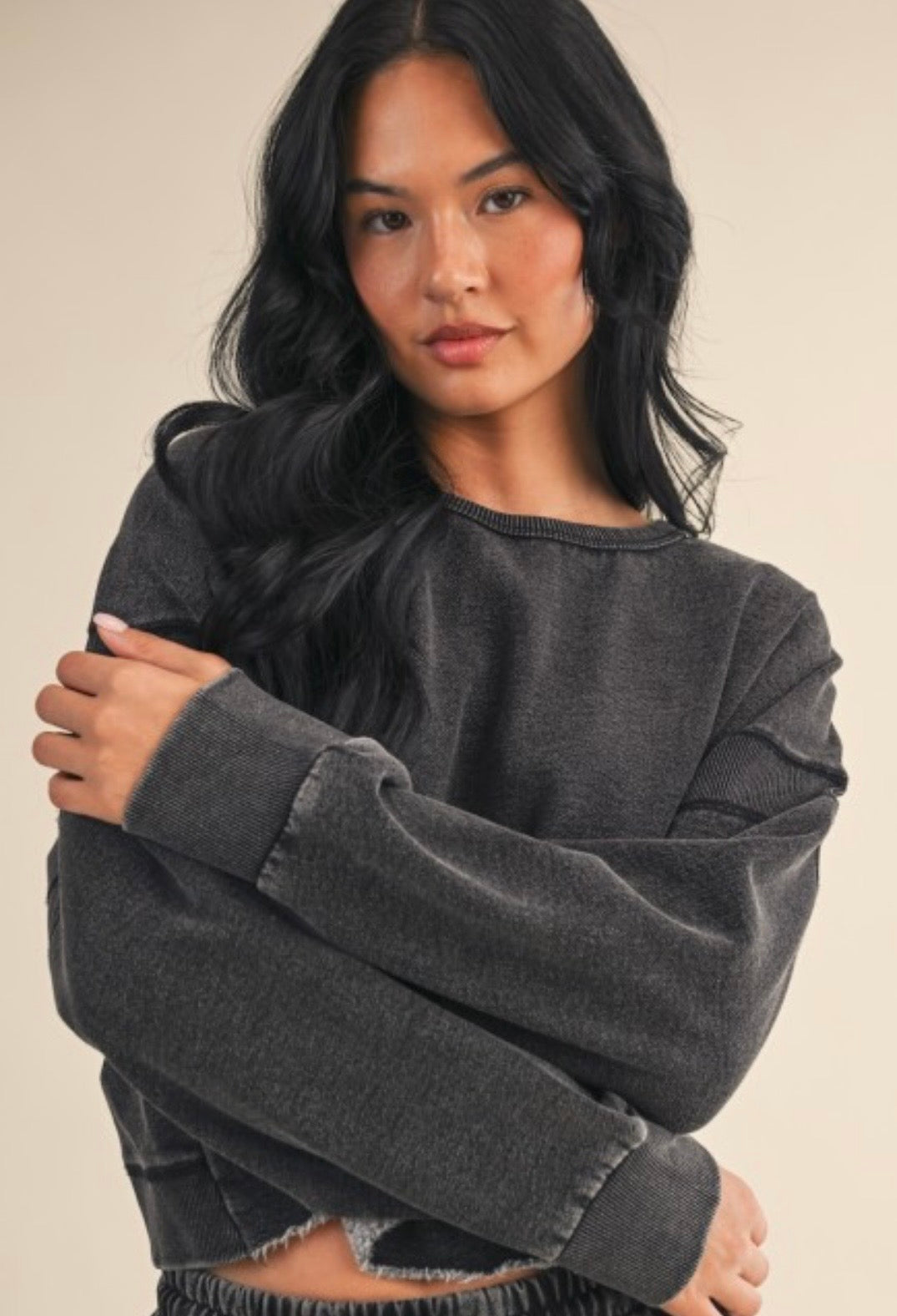 Cutout back sweatshirt