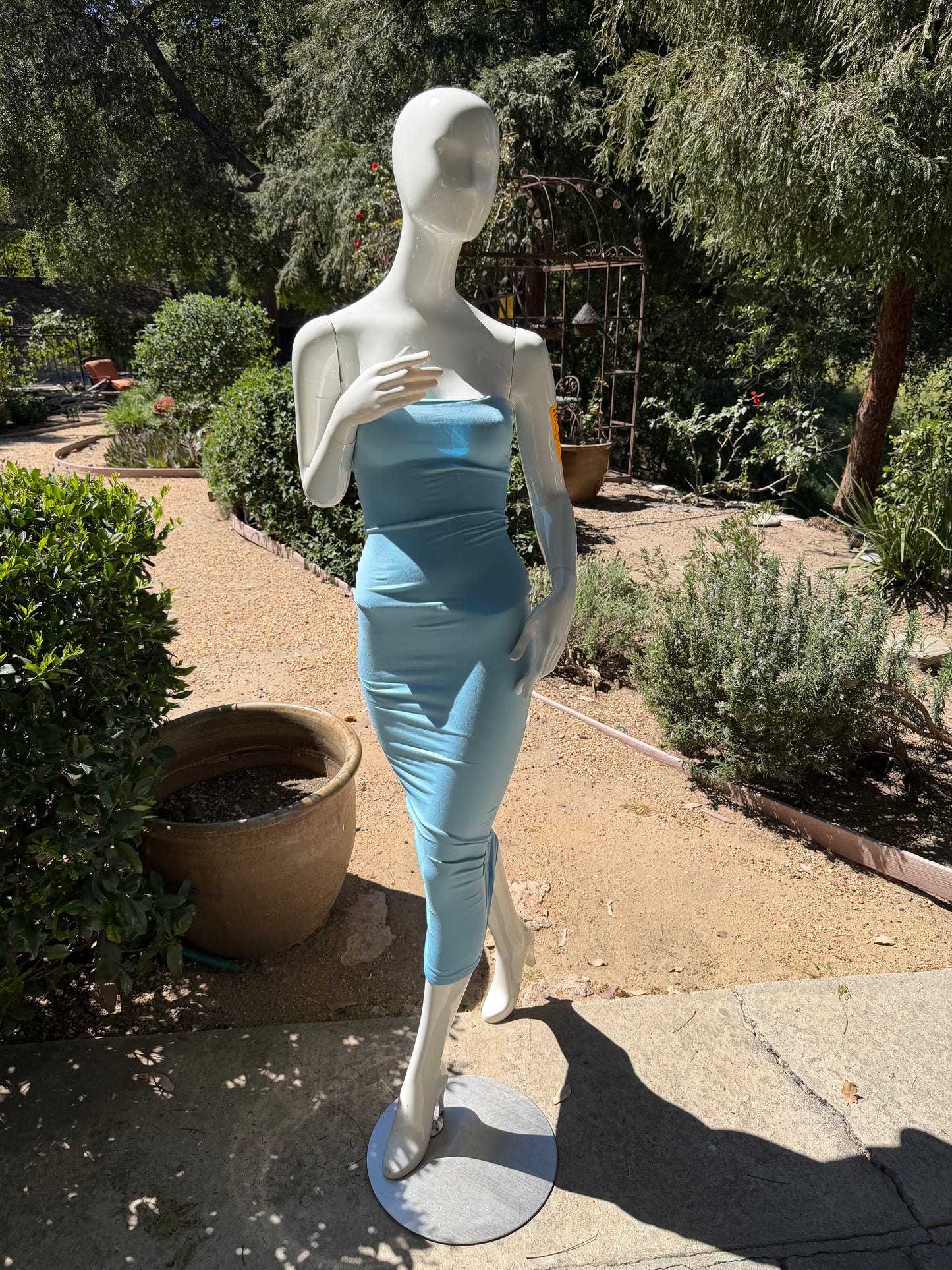 Heavenly Blue Snatched Midi Dress”