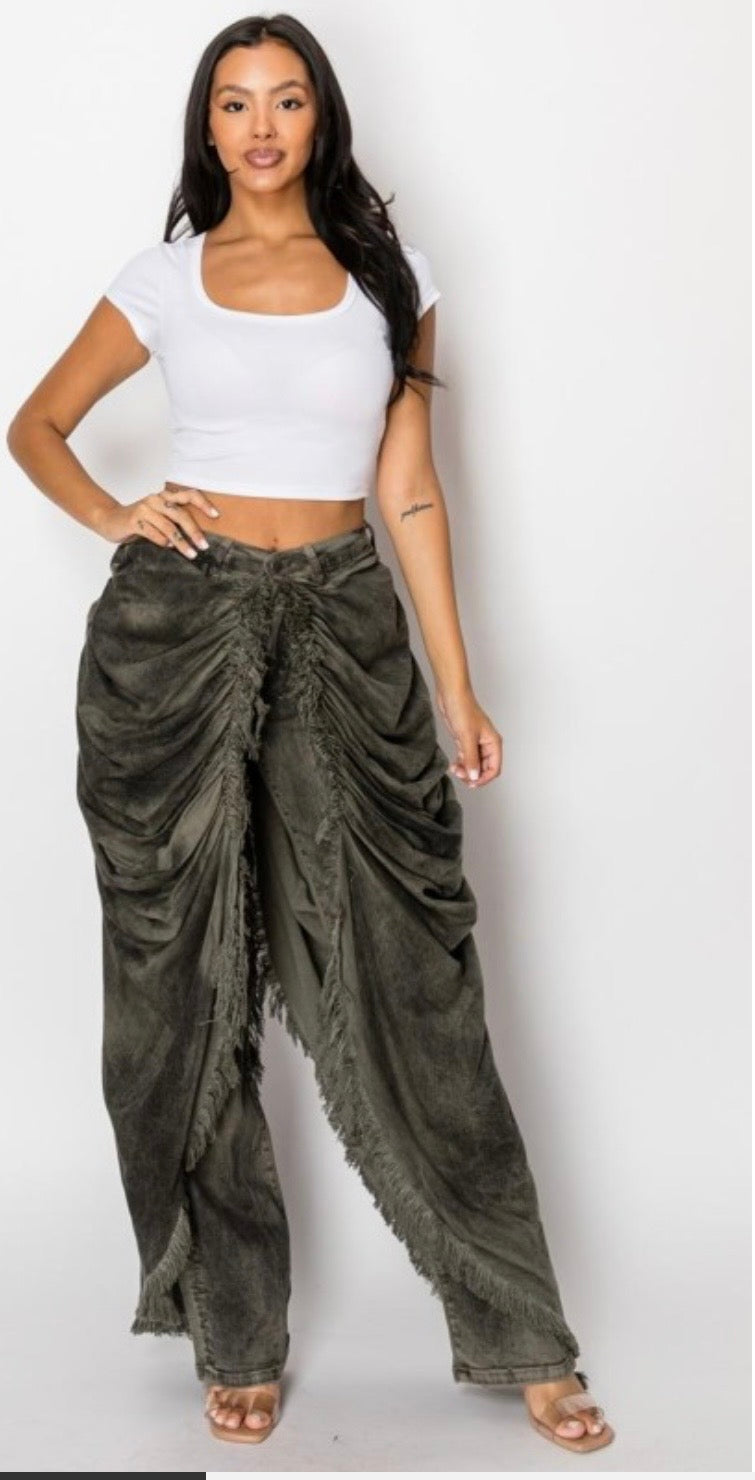 Denim Drama Fringe Jeans