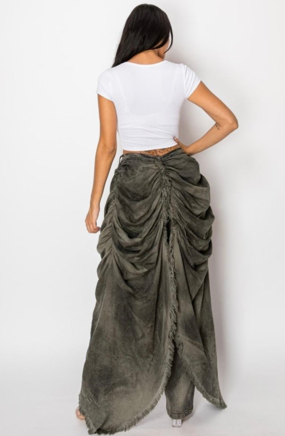 Denim Drama Fringe Jeans